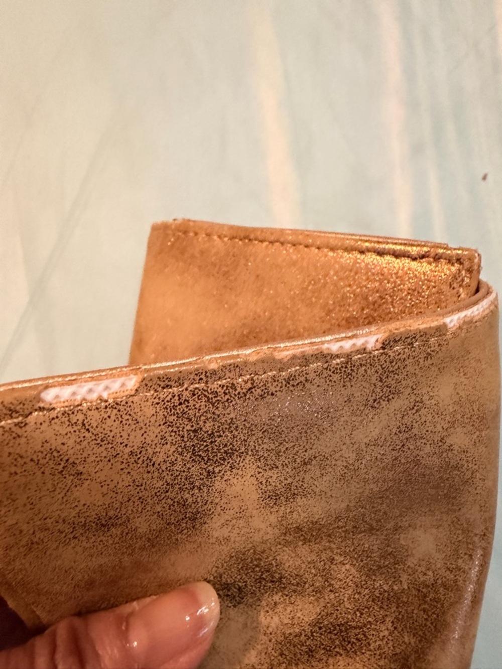 Gianni Bini Metallic Gold / Tan Crossbody with Matching Wallet Set - Picture 8 of 10